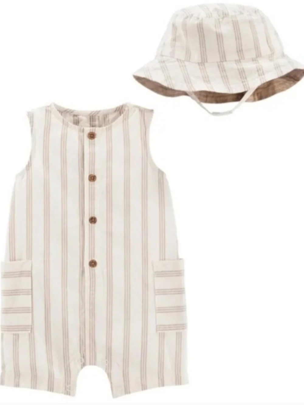 Carter's Baby 2-Piece Romper & Hat Set, 12 Months